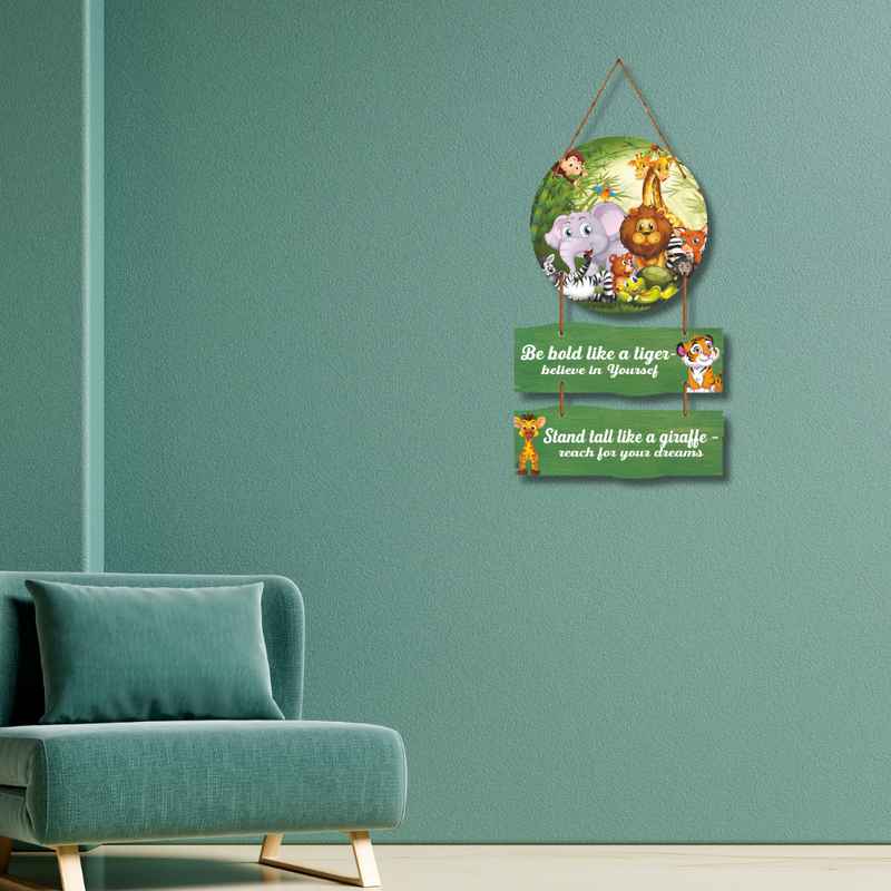 Jungle Friends Inspirational Wall Hanging