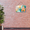 Shakti Ganapati Dhyan Mantra Wooden Wall Hanging