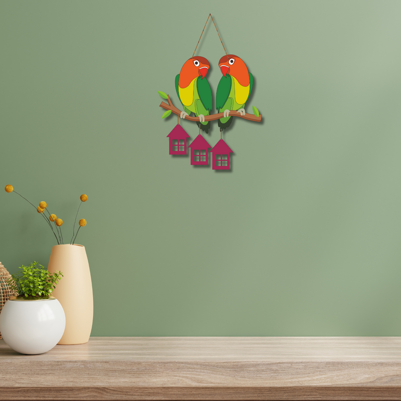 "Parrots love bird." Wall Hanging