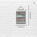 "4 Powerful Thoughts: Stay Strong, Never Give Up, Be Grateful, Keep Smiling" Wall Hanging - ICraft asia