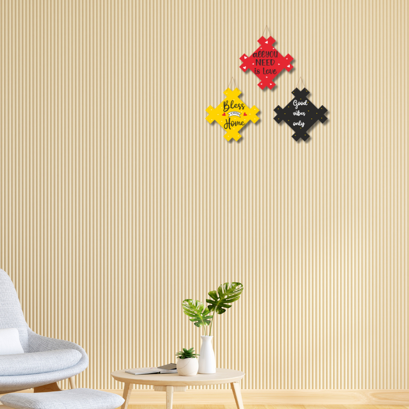 Set of 3 Positive Vibes Wall Hangings