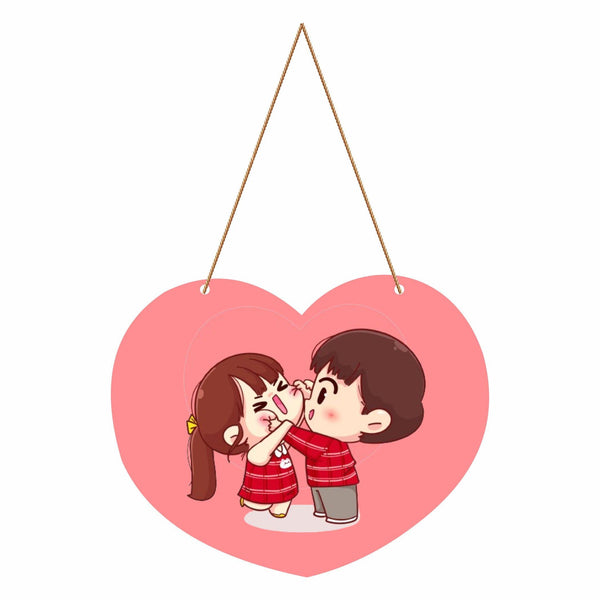 Cute Couple Wooden Wall Hanging