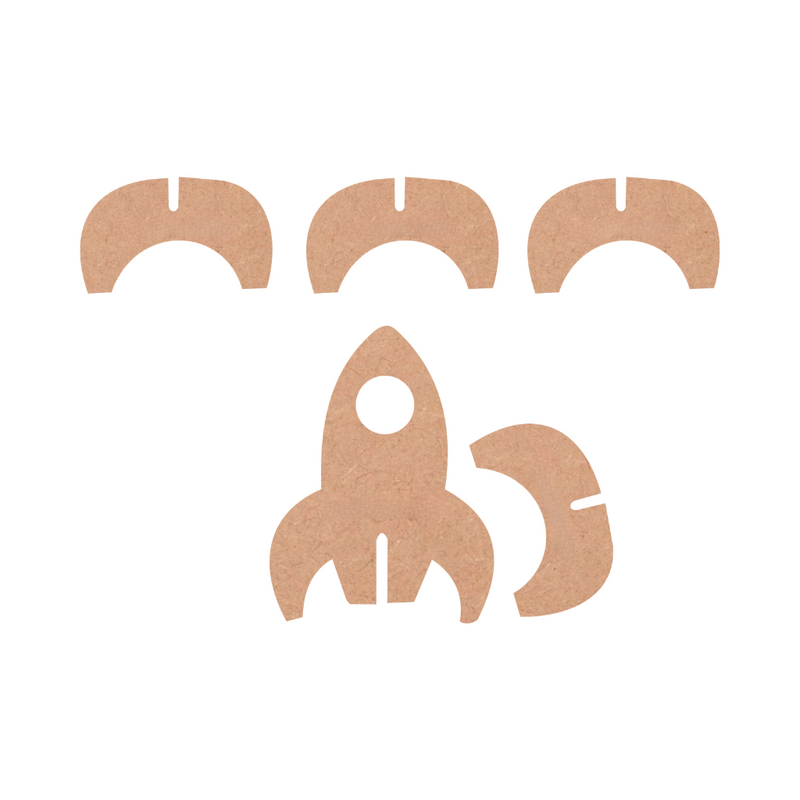 Rocket MDF Puzzle Cutout Set