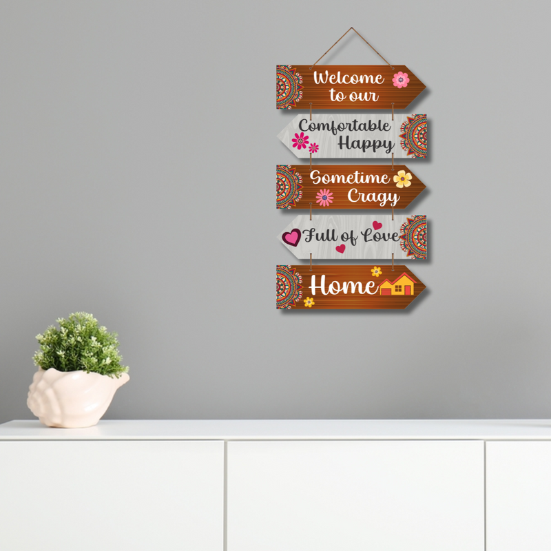 "Welcome to Our" wooden wall hanging