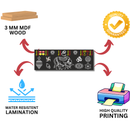 Kamdhenu Sacred Symbols Wooden Wall Name Plate