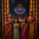 Radiant Neon Diya Light