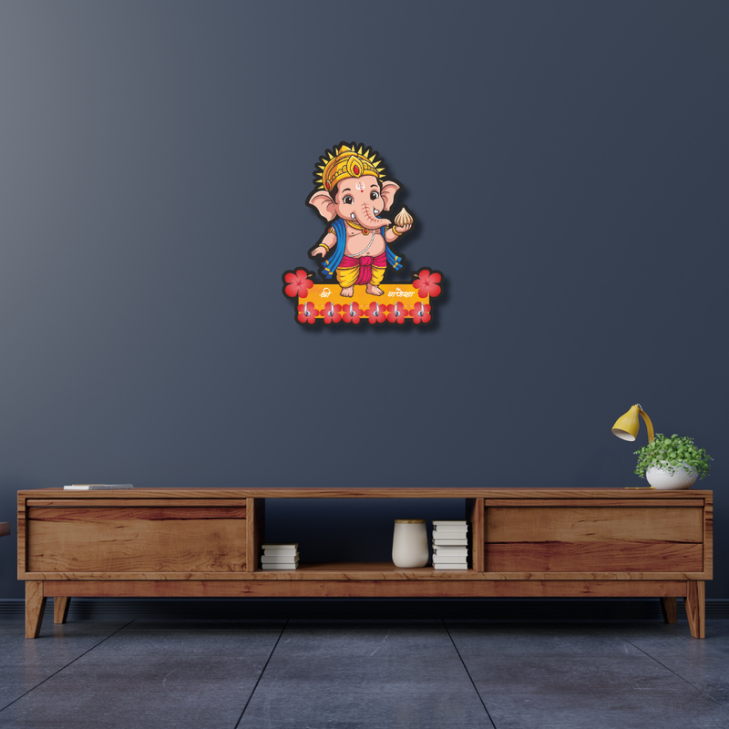 Shri Ganesha Wooden Key Holder - ICraft asia