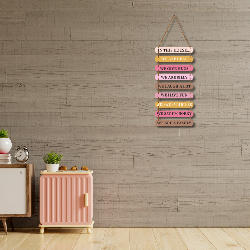 Family Rules – Love & Laughter Wall Hanging