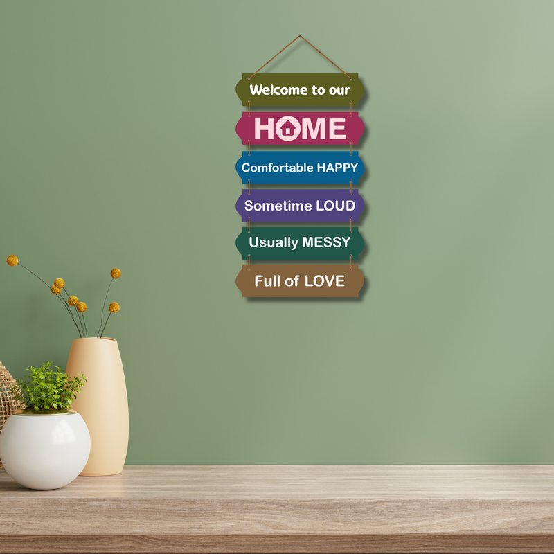 "Welcome To Our Home"  Wooden Wall Hanging