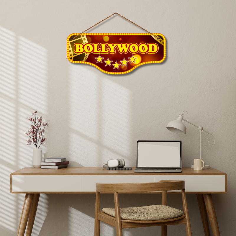 Bollywood Theme Wooden Wall Hanging