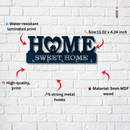 Modern "Home Sweet Home" Wooden Key Hanger