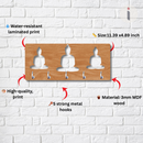 Triple Buddha Wooden Key Holder