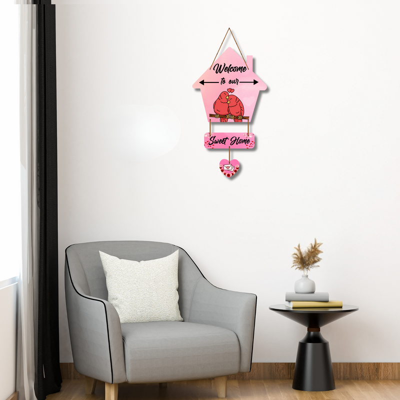 "Welcome To Sweet Home "  Wooden Wall Hanging