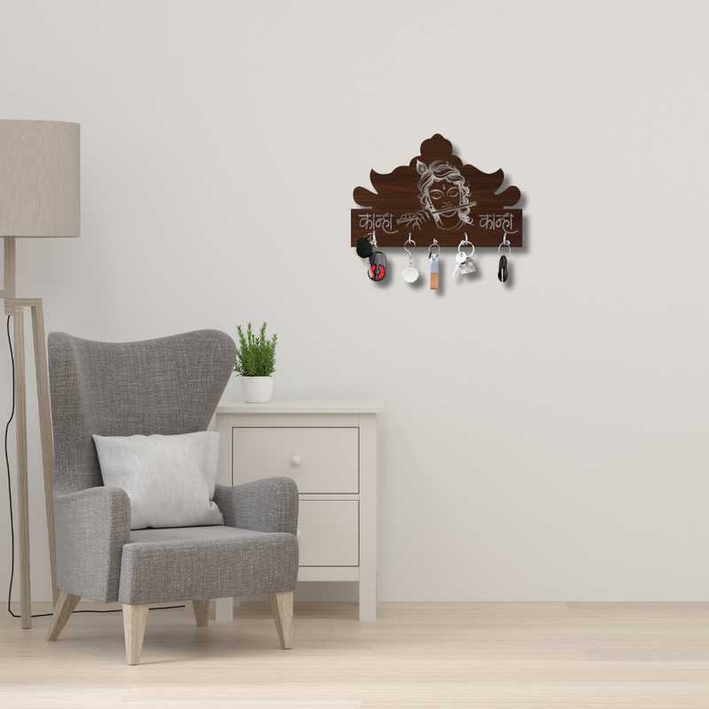 Shree Krishna Wooden Wall Key Holder - ICraft asia