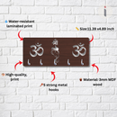 Om & Shree Ganesh Wooden Wall Key Holder