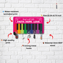 Faith Hope Love Wooden Key Holder