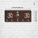 Om & Shree Ganesh Wooden Wall Key Holder