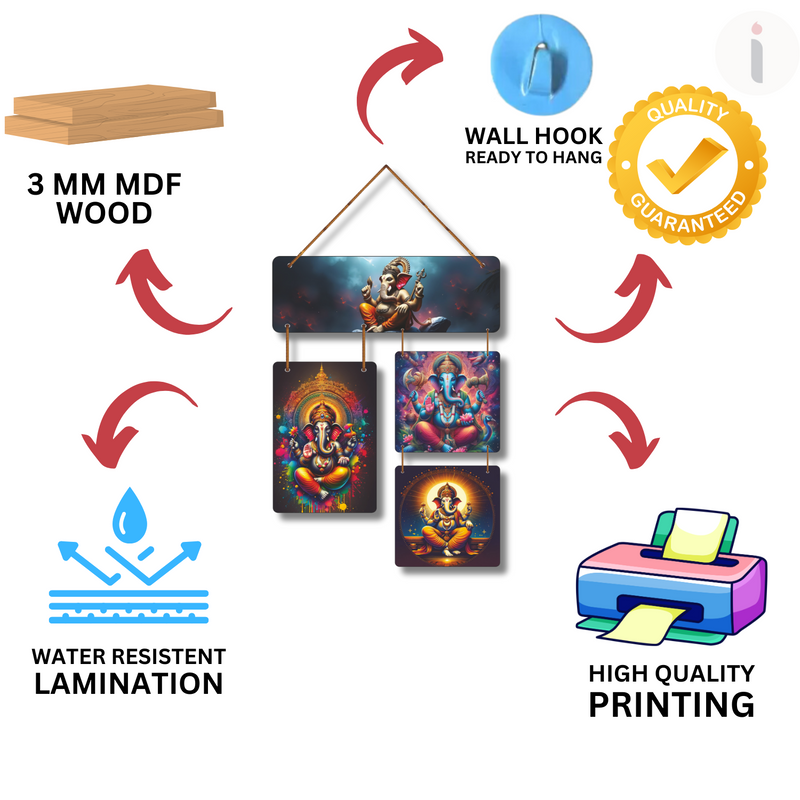 "Divine Blessings of Lord Ganesha" – Artistic Wall Hanging