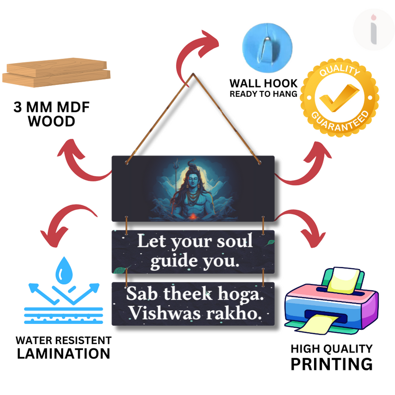 Lord Shiva Wooden Wall Hanging
