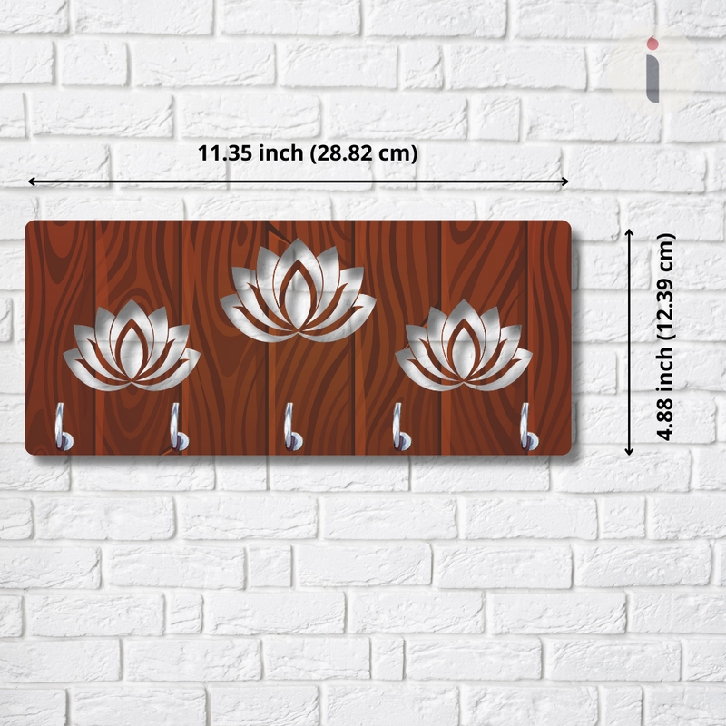 Wooden Lotus Key Holder