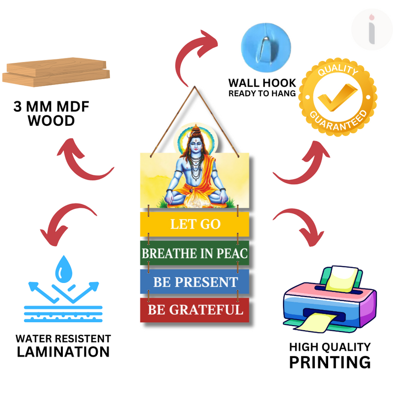 Peace & Mindfulness Wooden Wall Hanging