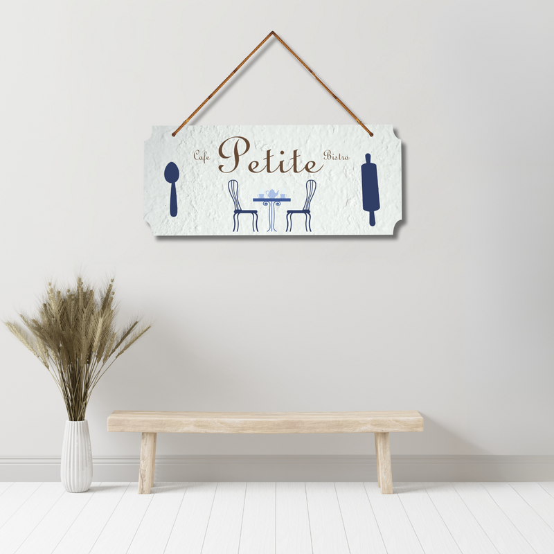 "Chalk My Theme Le Petite Rustic Wooden Wall Hanging for kitchen" Wall Hanging
