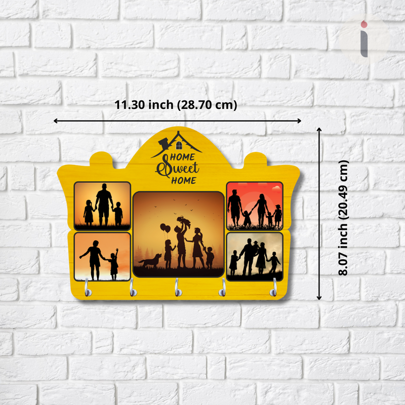 Home Sweet Home Family Theme Wooden Key Holder - ICraft asia