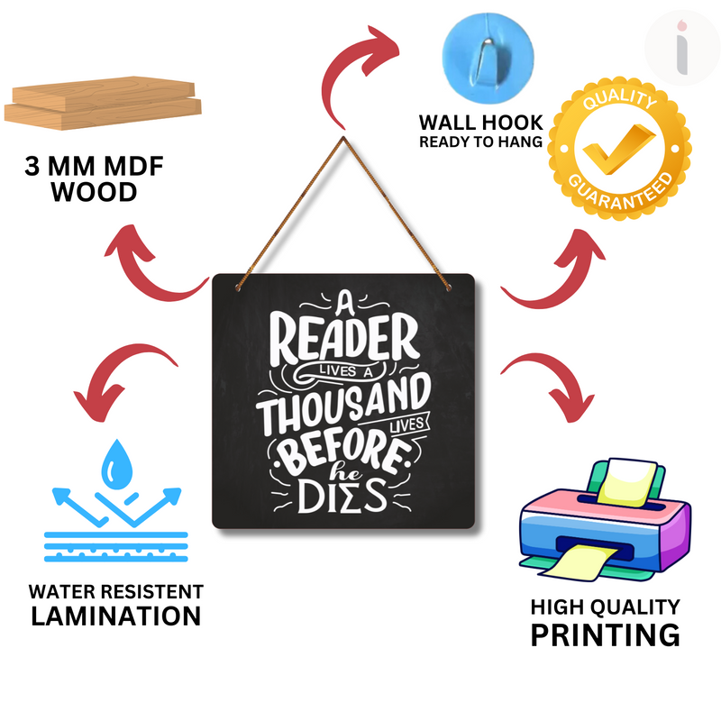 “A Reader Lives a Thousand Lives” Wall Hanging