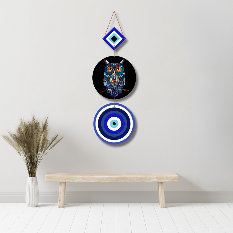 "Mystic Owl & Evil Eye" Wall Hanging