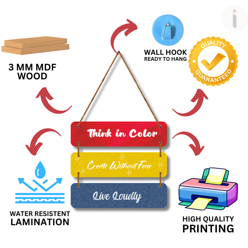 Bold & Colorful Motivation Wall Hanging