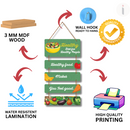Healthy Food Wooden Wall Hanging