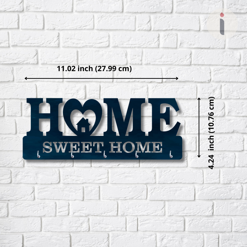 Modern "Home Sweet Home" Wooden Key Hanger