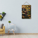 Lord Ganesha Shubharambh Wooden Wall Hanging