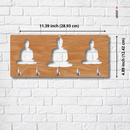 Triple Buddha Wooden Key Holder