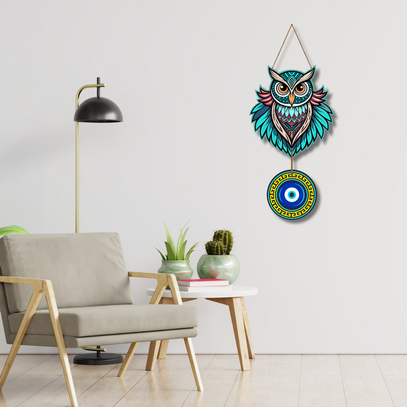 Wise Owl Evil Eye Wall Hanging