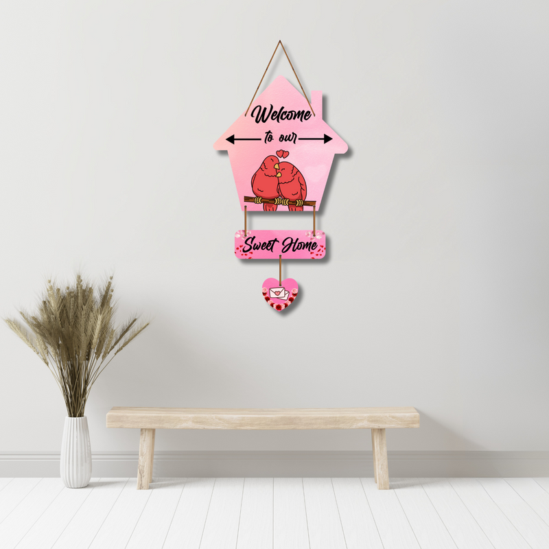 "Welcome To Sweet Home "  Wooden Wall Hanging