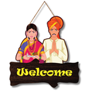 Maharashtrian Couple Welcome Wall Hanging