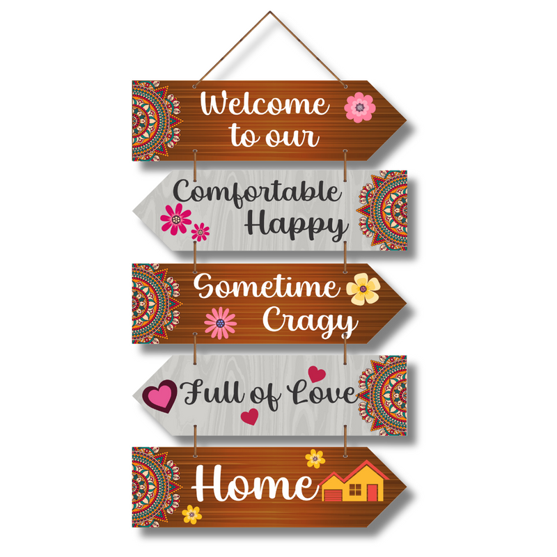 "Welcome to Our" wooden wall hanging