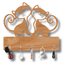 Cat Couple Wooden Wall Key Holder - ICraft asia