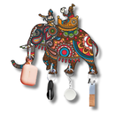 Royal Elephant Wooden Wall Key Holder - ICraft asia