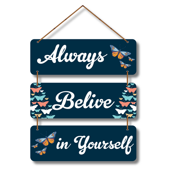 “Always Believe in Yourself” Inspirational Butterfly Wall Hanging