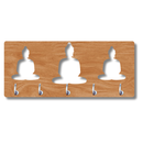 Triple Buddha Wooden Key Holder