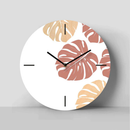 Monstera Whisper Birch Clock - Terracotta Blush