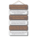 Difficult Roads wooden wall hanging