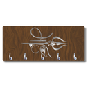 Trishul & Damru Design Wooden Key Holder