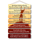 Peacock Motivational Lines Wooden Wall Hanging