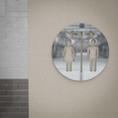 Restroom Sign with Directions