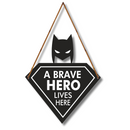"A Brave Hero Lives Here" – Superhero-Inspired Kids Room Wall Hanging - ICraft asia