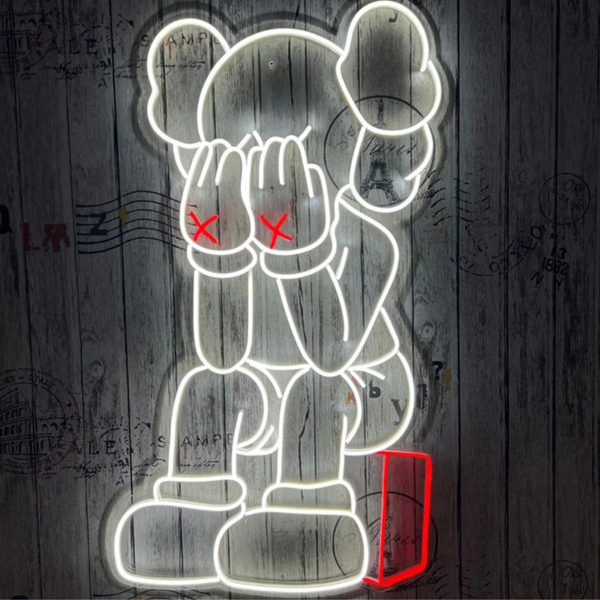 Crying Kaws Neon Sign