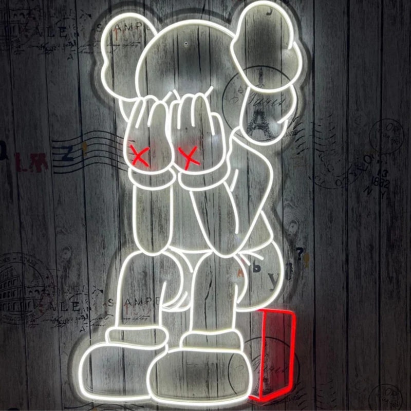 Crying Kaws Neon Sign